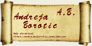 Andreja Borotić vizit kartica